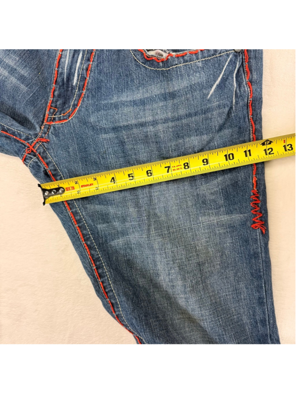 Women's Laguna Beach Vintage Y2K Boot Cut Jeans Red Stitching Skulls Size 34 - Picture 14 of 16